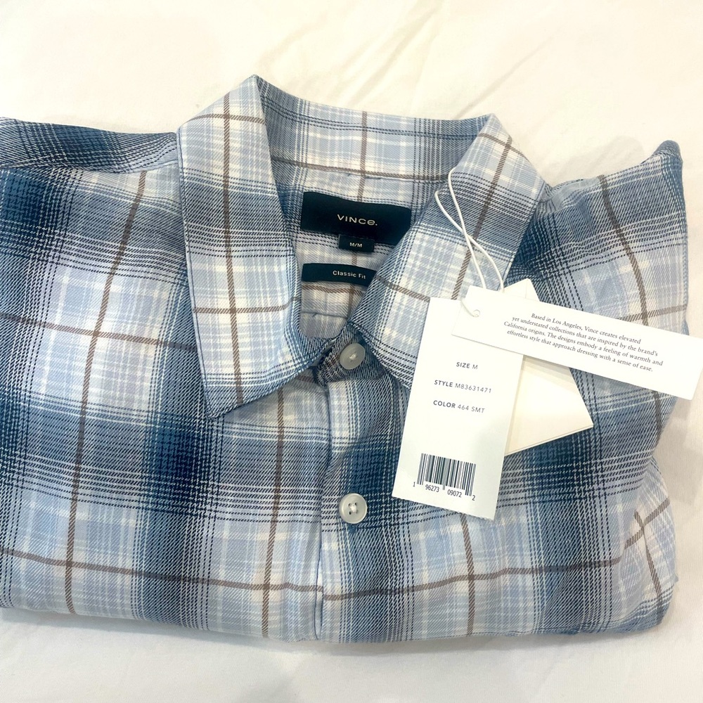 Vince Men’s Long sleeve Super soft button down shirt